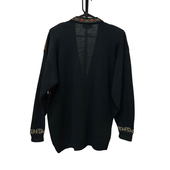 Vintage Norton McNaughton Floral Pattern Knit Cardigan Sweater SZ Medium - Picture 2 of 8